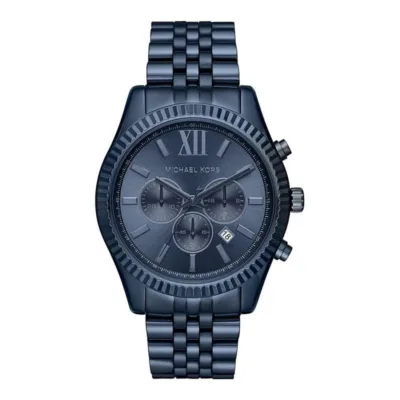Michael Kors Men's Watch Lexington Chronograph 45mm Navy Blue - MK8480